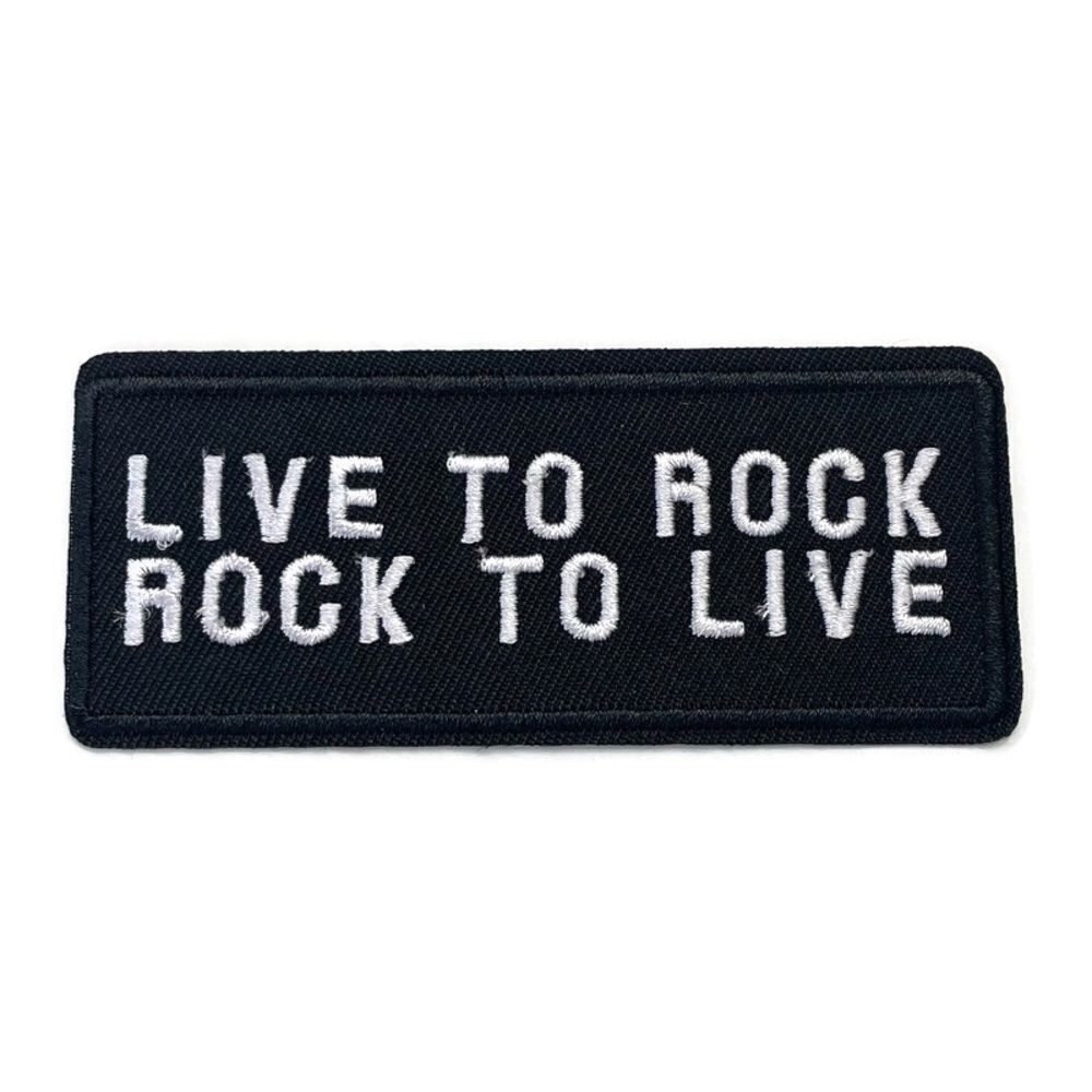 Live to Rock Rectangular Embroidered Patch